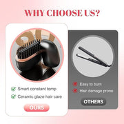 Capsule Hair Straightener & Styler | Mini Cordless Hair Straightener Comb | USB Rechargeable Portable Heat Hair Brush for Travel | Dual Use Straightening & Styling Tool