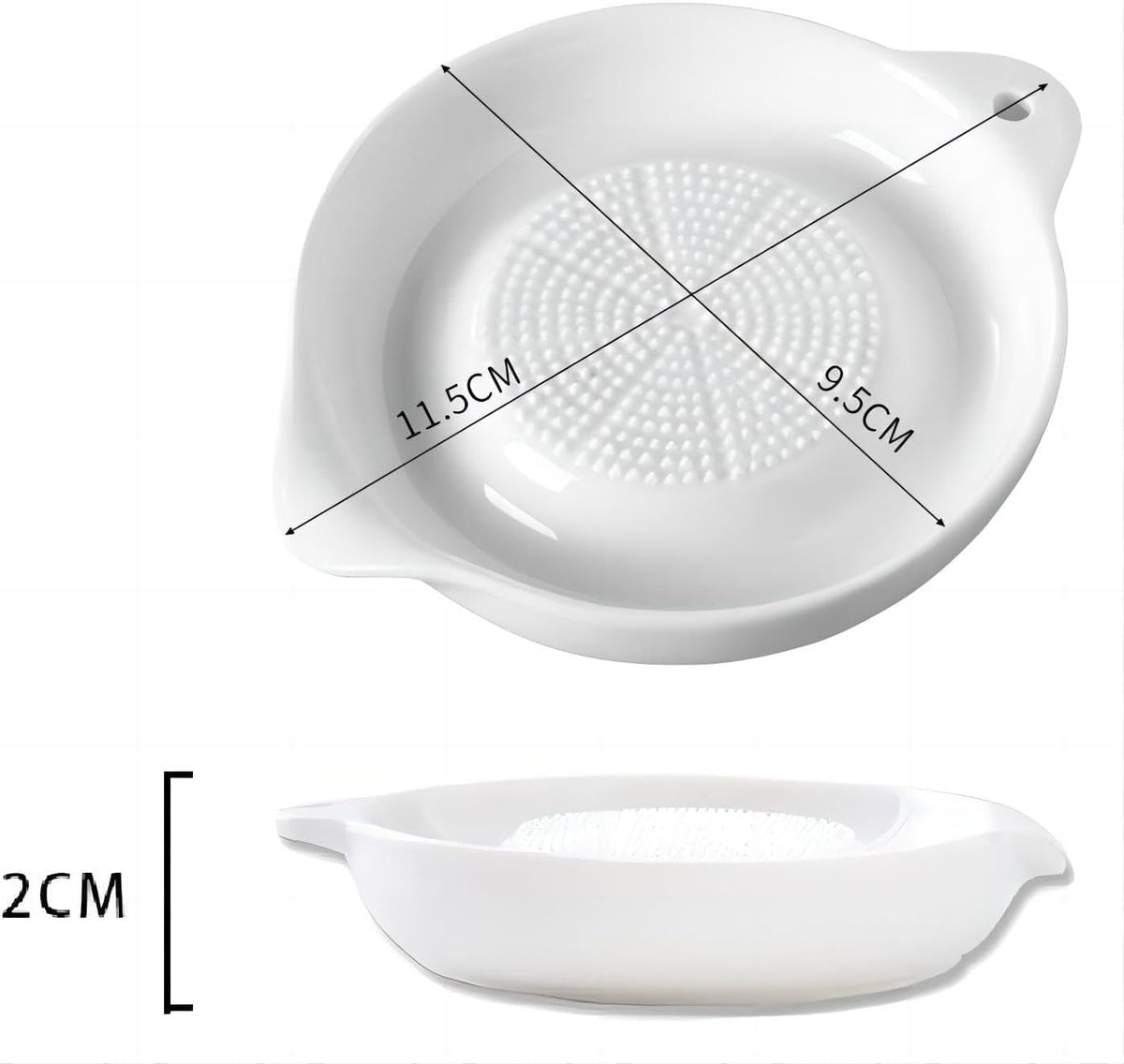Ceramic Garlic Grater Plate with Brush