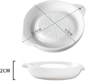 Ceramic Garlic Grater Plate with Brush