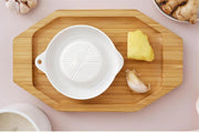 Ceramic Garlic Grater Plate with Brush