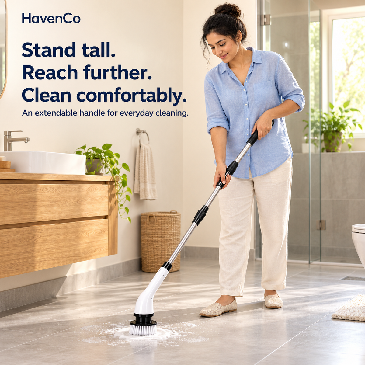 9-in-1 Electric Spin Scrubber with Extendable Handle