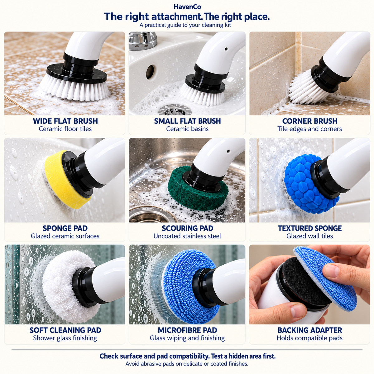 9-in-1 Electric Spin Scrubber with Extendable Handle