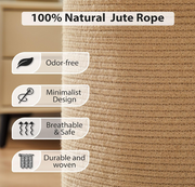 Jute Laundry Bag for Clothes (50L) | Laundry Basket for Clothes | Clothes Basket | Toy Storage Basket for Storage (16x16x18 in, Natural Brown)